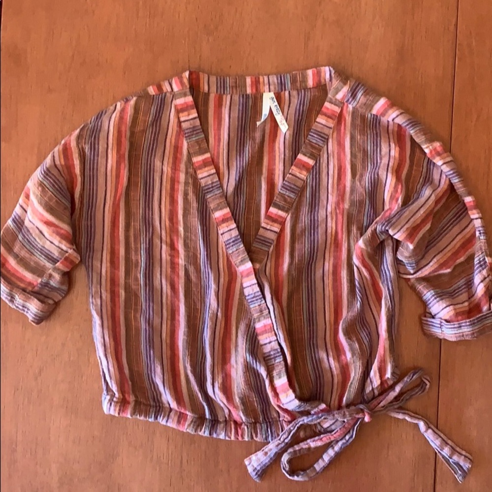 Cotton Boho wrap shirt
